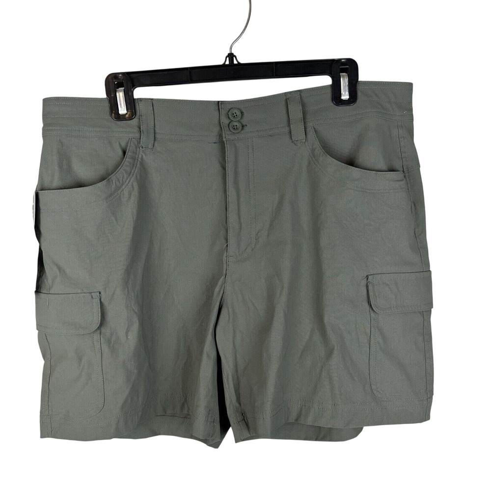 Eddie Bauer Womens Cargo Summer‎ Trail Shorts Size 14 Green 6" Inseam Hiking